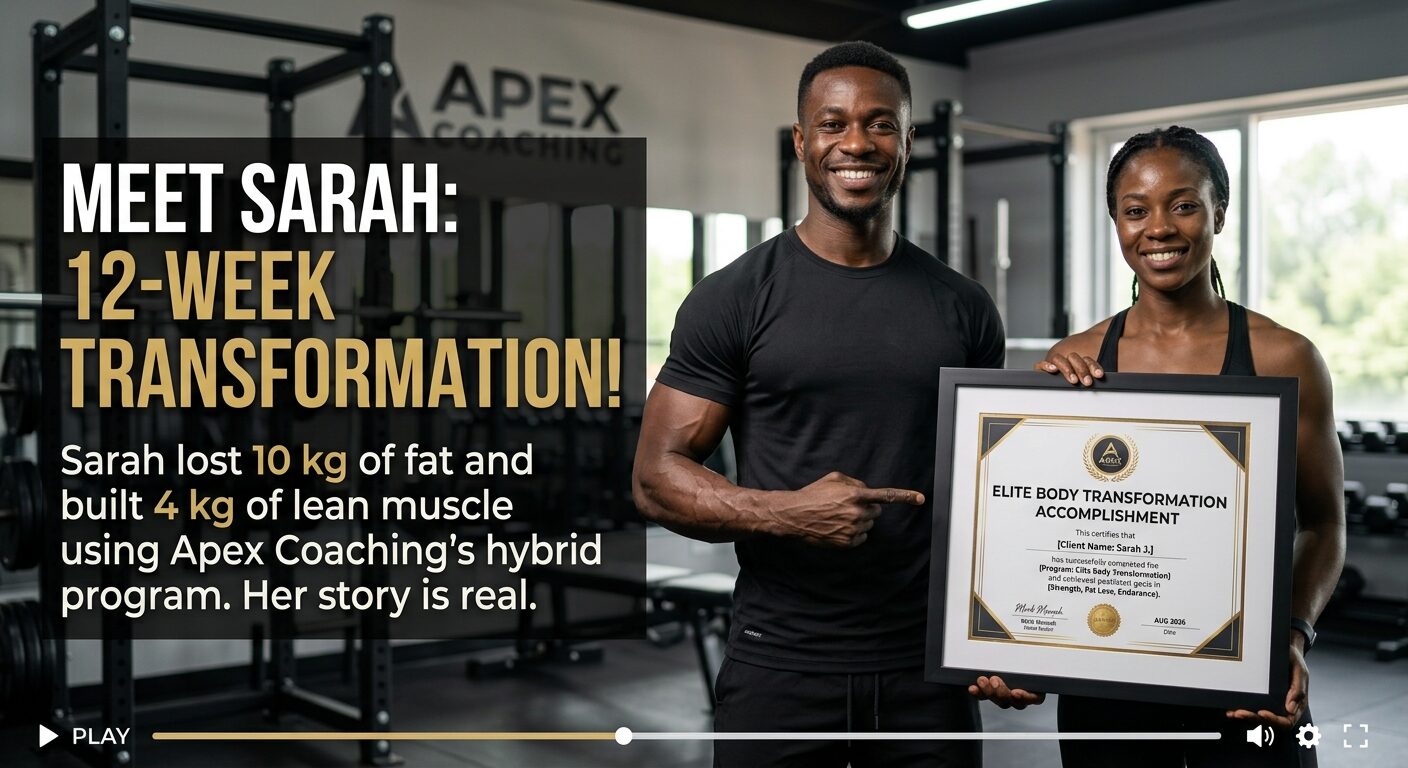 Video thumbnail: Sarah's 12-week transformation story with Apex Coaching