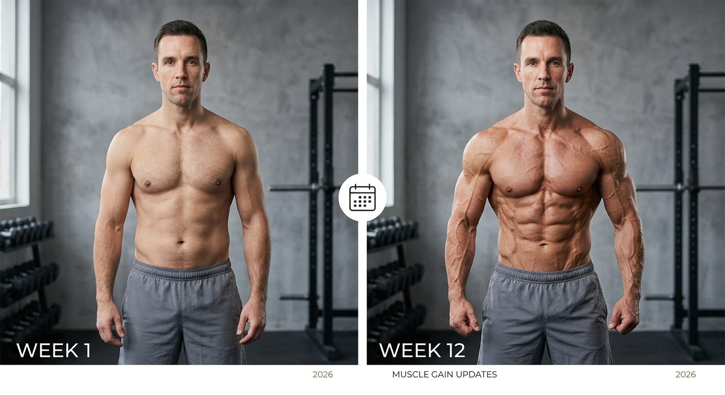 James's muscle gain transformation after 16 weeks at Apex Coaching